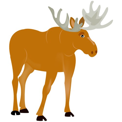 Cartoon happy moose isolated on white background Vector Image