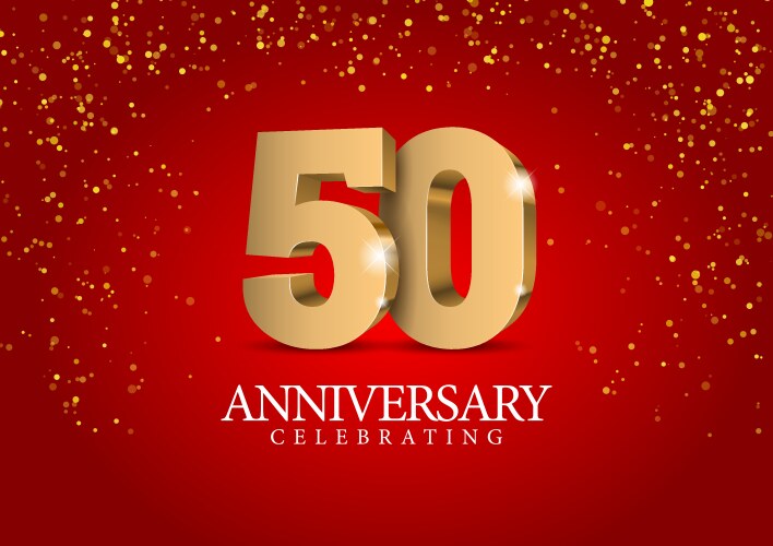 Anniversary 50 gold 3d numbers Royalty Free Vector Image