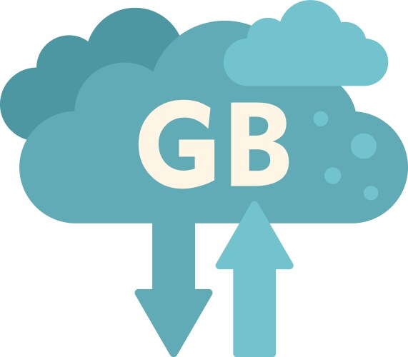 Cloud computing storage downloading and uploading vector image