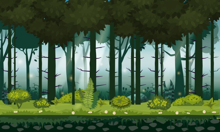 Cartoon of background forest bright Vector Image