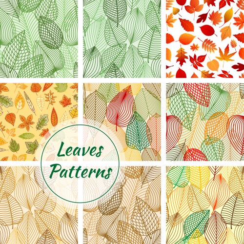 Seamless pattern with leaves Royalty Free Vector Image