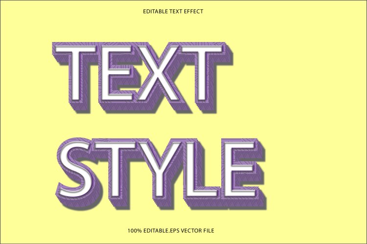 Text style editable effect 3d emboss vector image