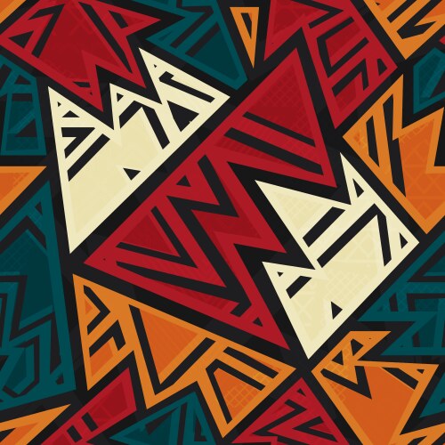 Monochrome tribal seamless texture Royalty Free Vector Image