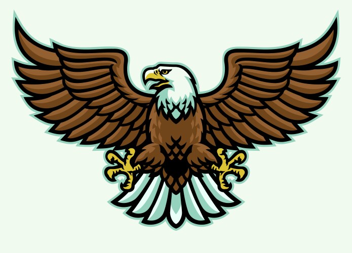 Mascot logo blue bald eagle Royalty Free Vector Image