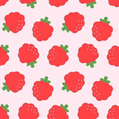 Raspberry seamless pattern simple vec vector image