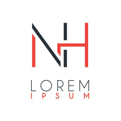 Logo between letter n and h or nh Vector Image