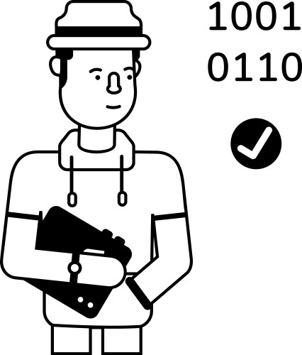 Binary programmer vector image
