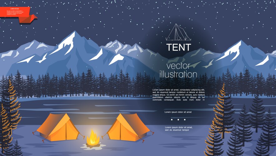 Flat camping Royalty Free Vector Image - VectorStock