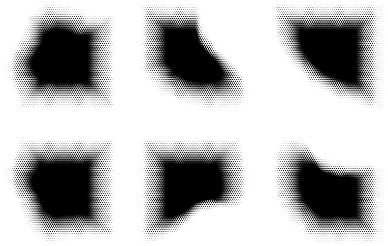 Halftone hexagon pattern reprographic technique vector image