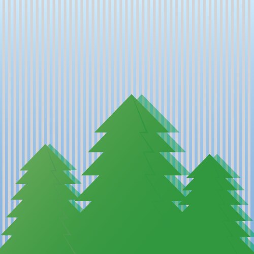 Three green spruce on a light background Vector Image