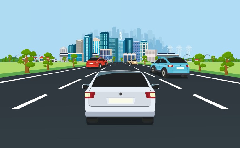 Urban city lane highway Royalty Free Vector Image