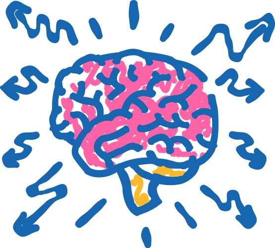 Human brain icon doodle Royalty Free Vector Image
