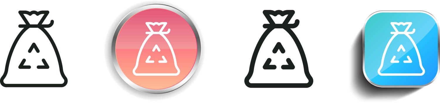 Garbage bag icon thin linear regular and button vector image