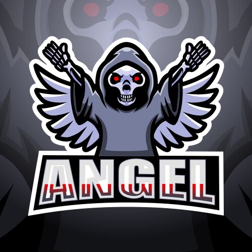 Angel skull mascot esport logo design Vector Image