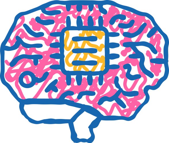 Human brain icon doodle Royalty Free Vector Image