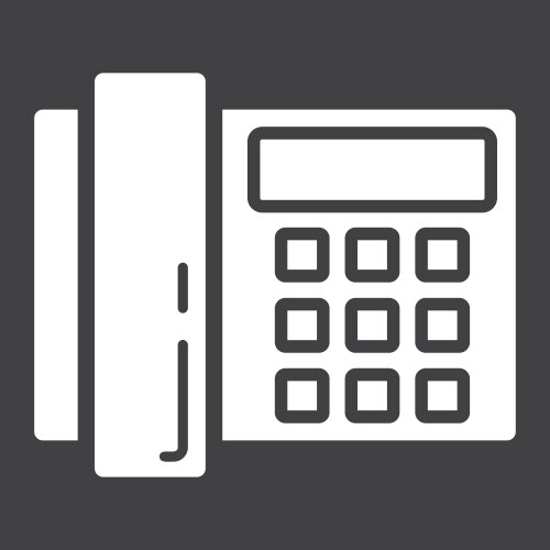 Solid Home Phone Icon Vector Image