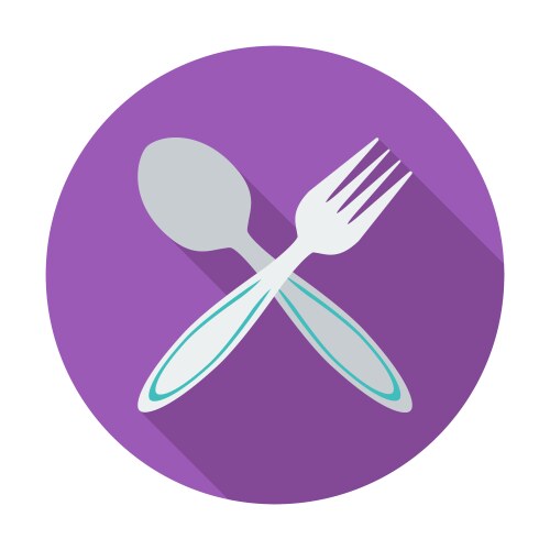 Crossed fork and spoon Royalty Free Vector Image