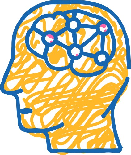 Human brain icon doodle Royalty Free Vector Image