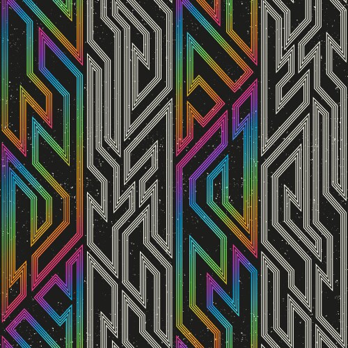 Tribal geometric seamless pattern with grunge Vector Image