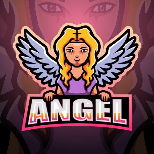 Angel mascot esport logo design Vector Image