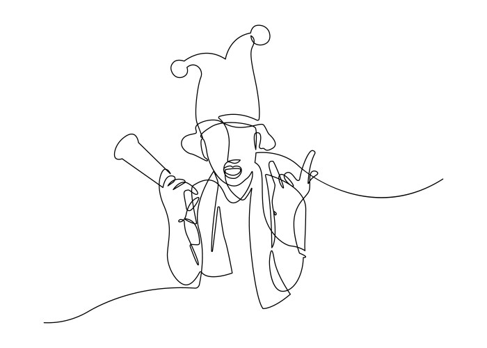 Continuous line drawing men cheering Vector Image