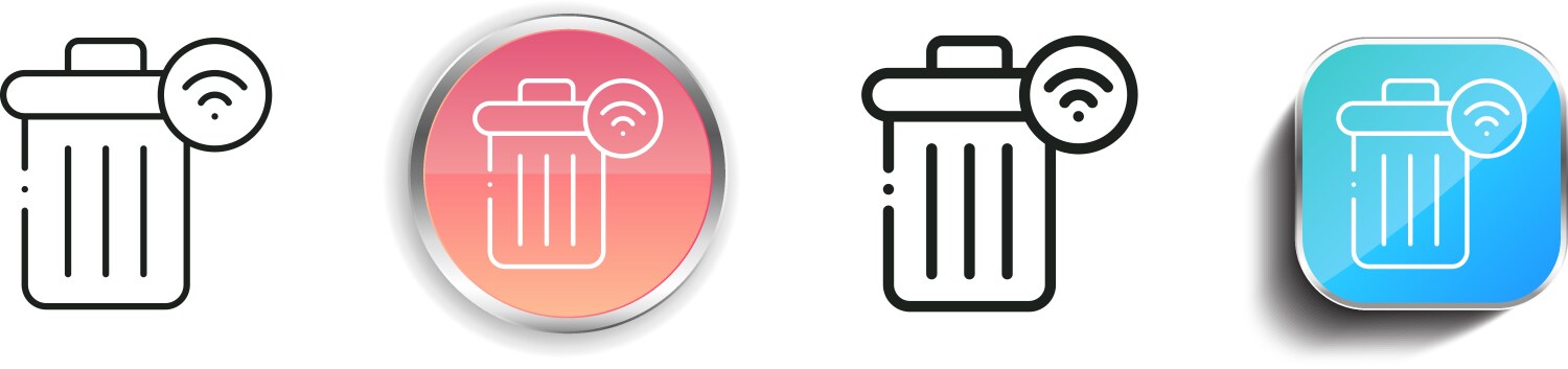 Garbage icon thin linear regular and button style vector image