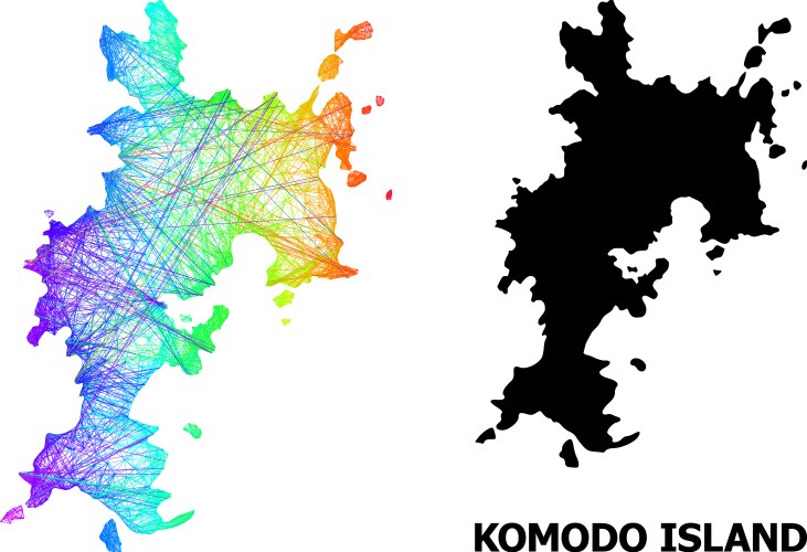 Linear map komodo island with spectrum gradient vector image