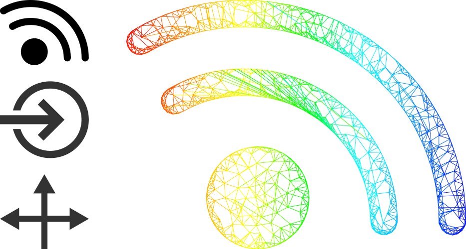 Spectrum gradient irregular mesh wi-fi access vector image