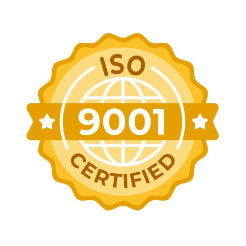 badge of iso 9001 certification seal vector