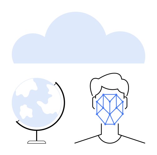 Cloud computing and global ai integration vector image