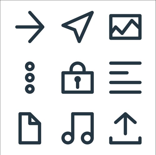 User interface line icons linear set quality vector image