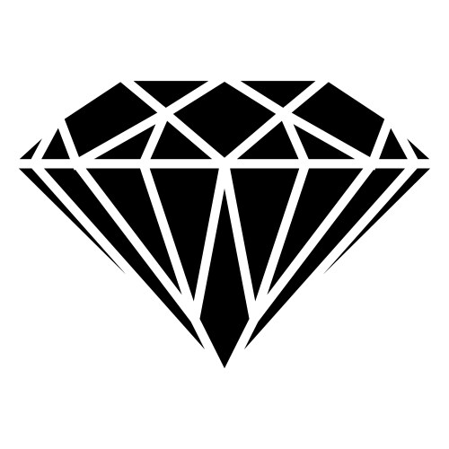 Diamond icon flat design Royalty Free Vector Image