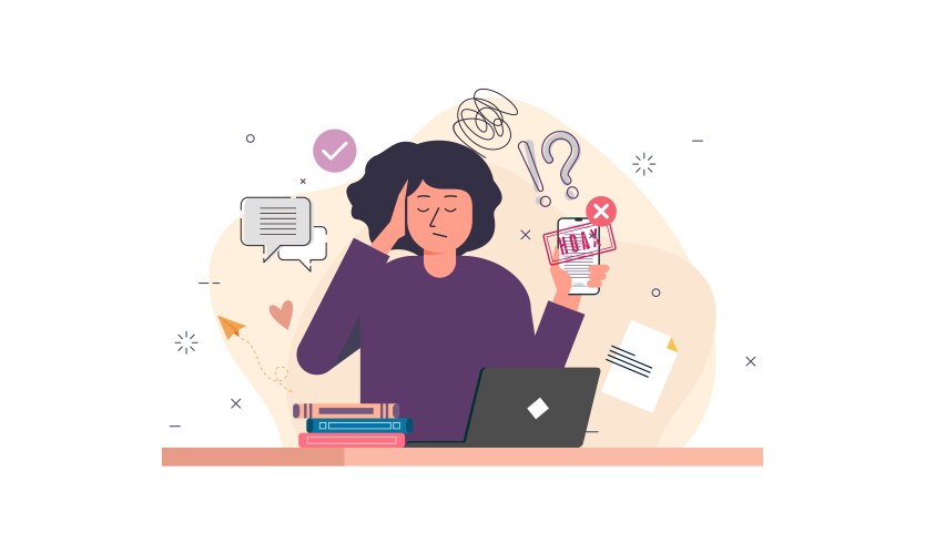 Information overload and multitasking problems vector image