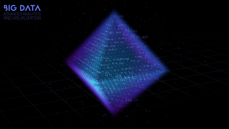 Octahedron data cloud sorting visualization 3d vector image