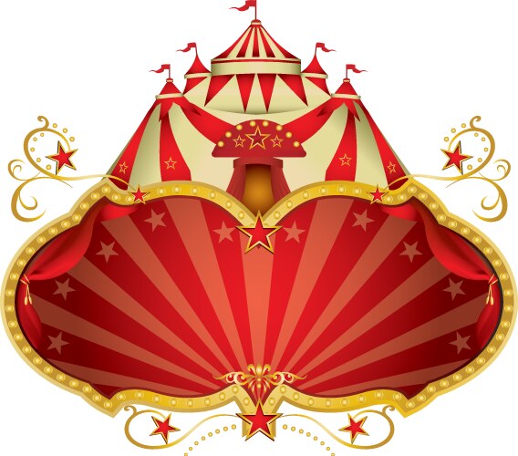 Big top circus background with banner Royalty Free Vector