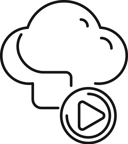 Cloud computing streaming service play button icon vector image
