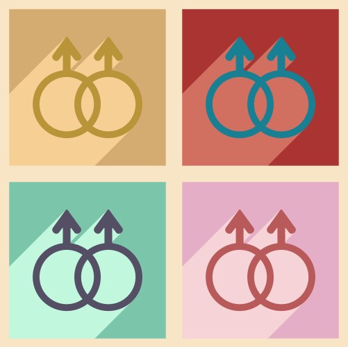 Flat with shadow concept and mobile application vector image