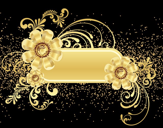 Golden Floral Swirls Vector Image
