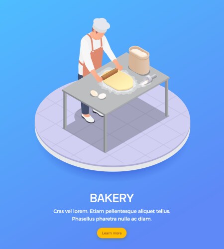 Bakery isometric interior icon Royalty Free Vector Image