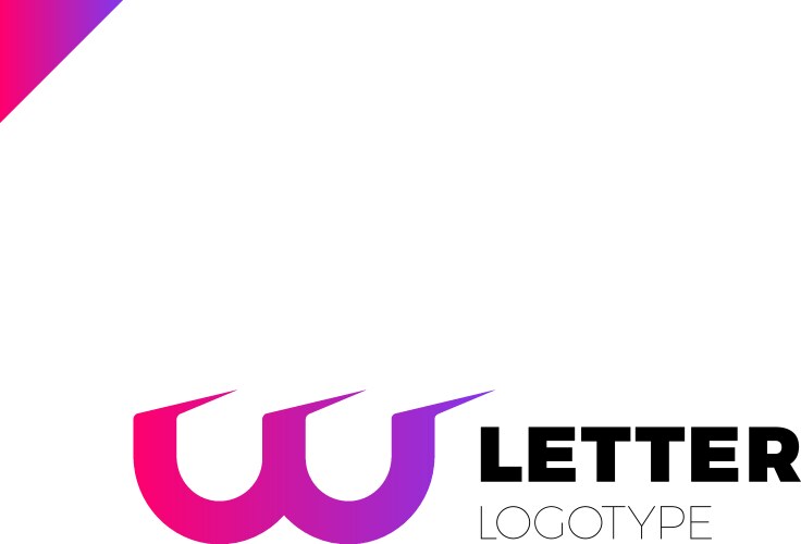 Dynamic initial letter lw linked round lowercase vector image