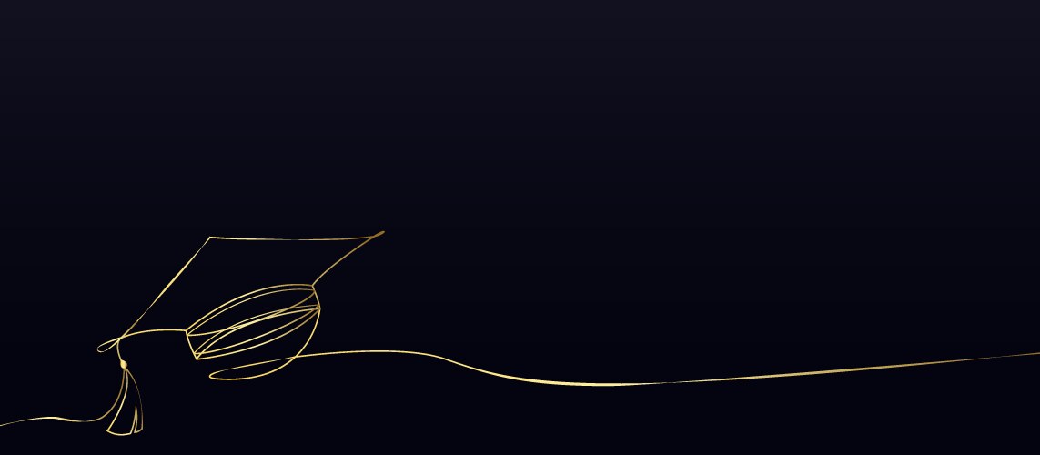 Elegant Graduation Cap Line Art Vector Image