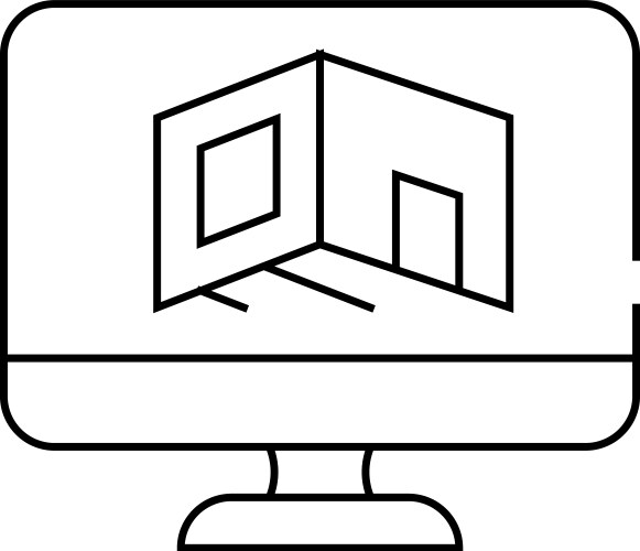 Design room computer program line icon vector image