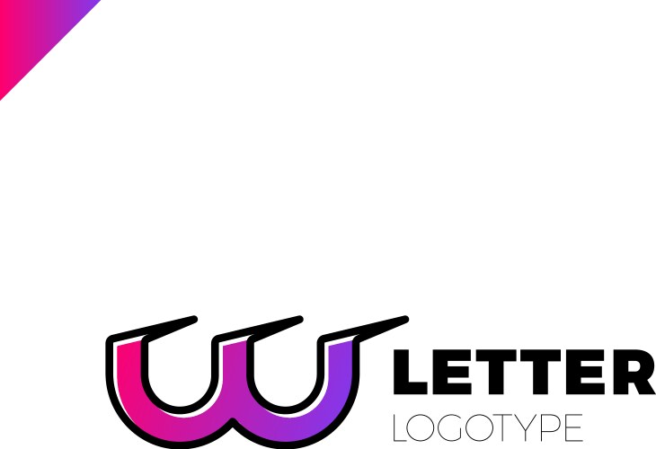 Dynamic initial letter lw linked round lowercase vector image