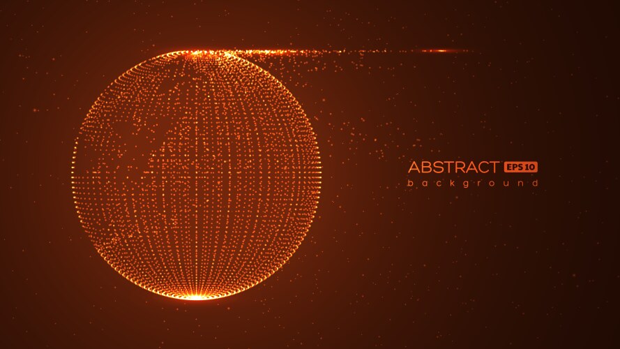 Abstract particles sphere with explosion effect vector image