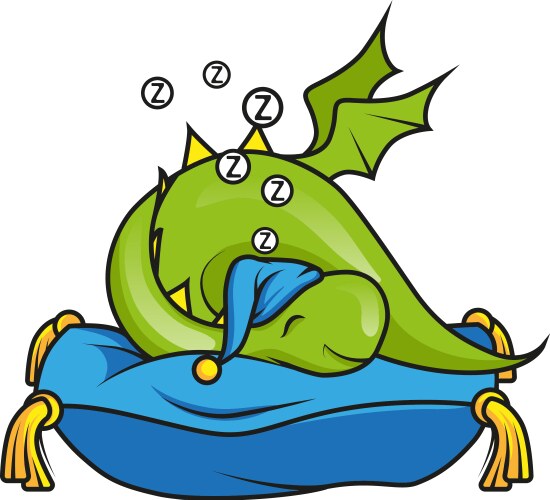 Adorable Dragon Pillow Sleepy Vector Image