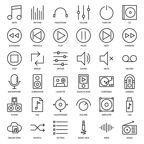 Music player icon Royalty Free Vector Image - VectorStock