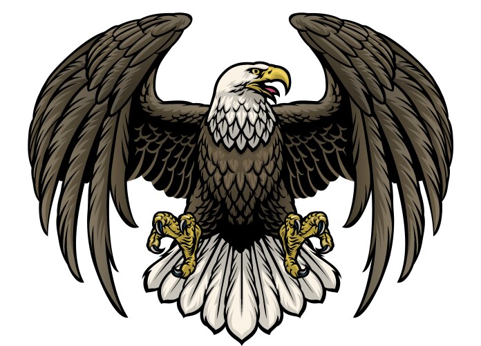 Bald eagle flying mascot spreading wings Vector Image