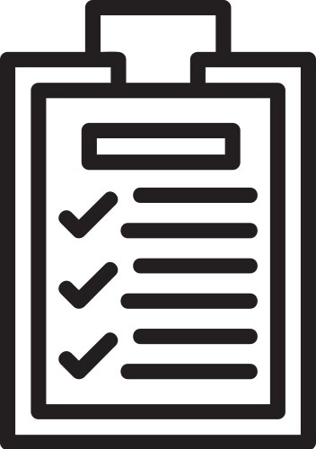 Clipboard with checklist linear style icon design vector image