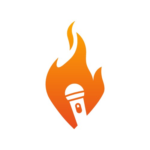 Microphones flaming logo images Vector Image
