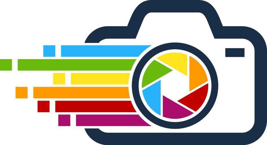 Pixel camera logo icon design Royalty Free Vector Image